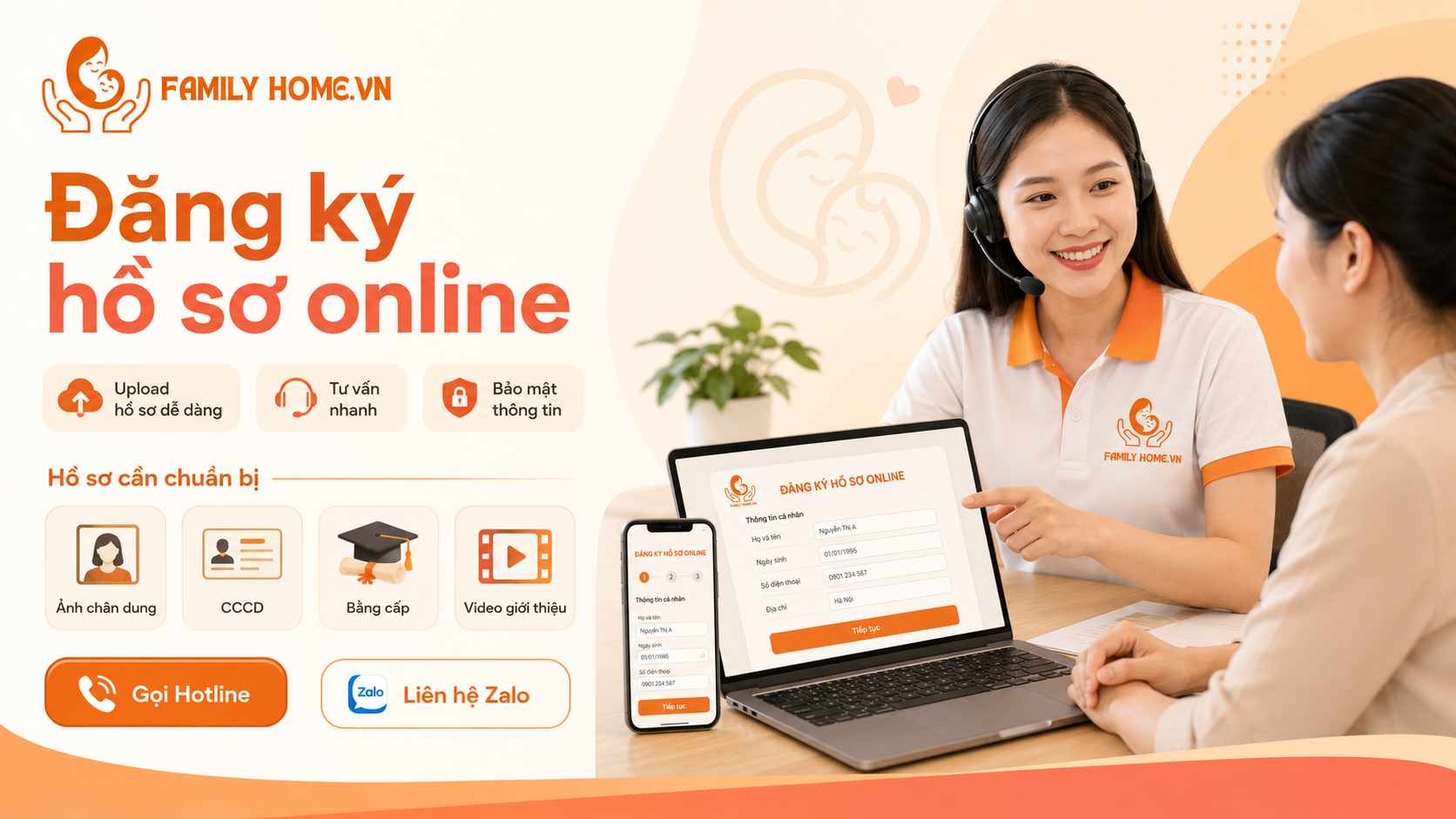 Family Home.vn đăng ký hồ sơ online
